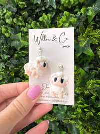 3D Sheep Dangle Earrings