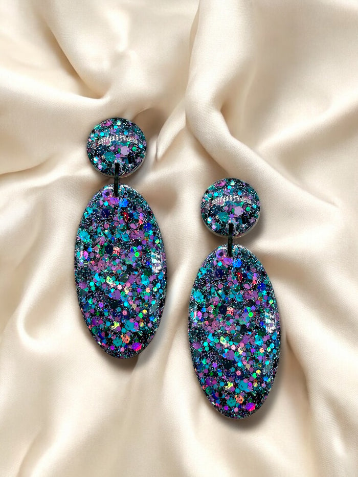 LARGE Oval Dangle Moonlight Mirage