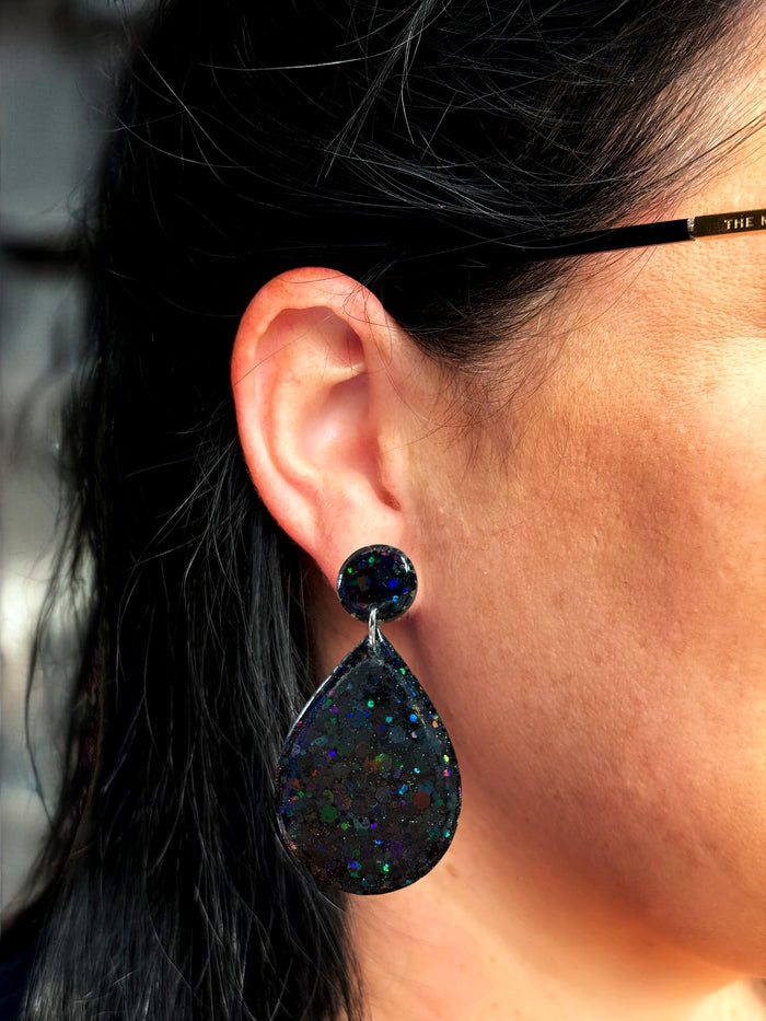Large Dangle Black Kaleidoscope