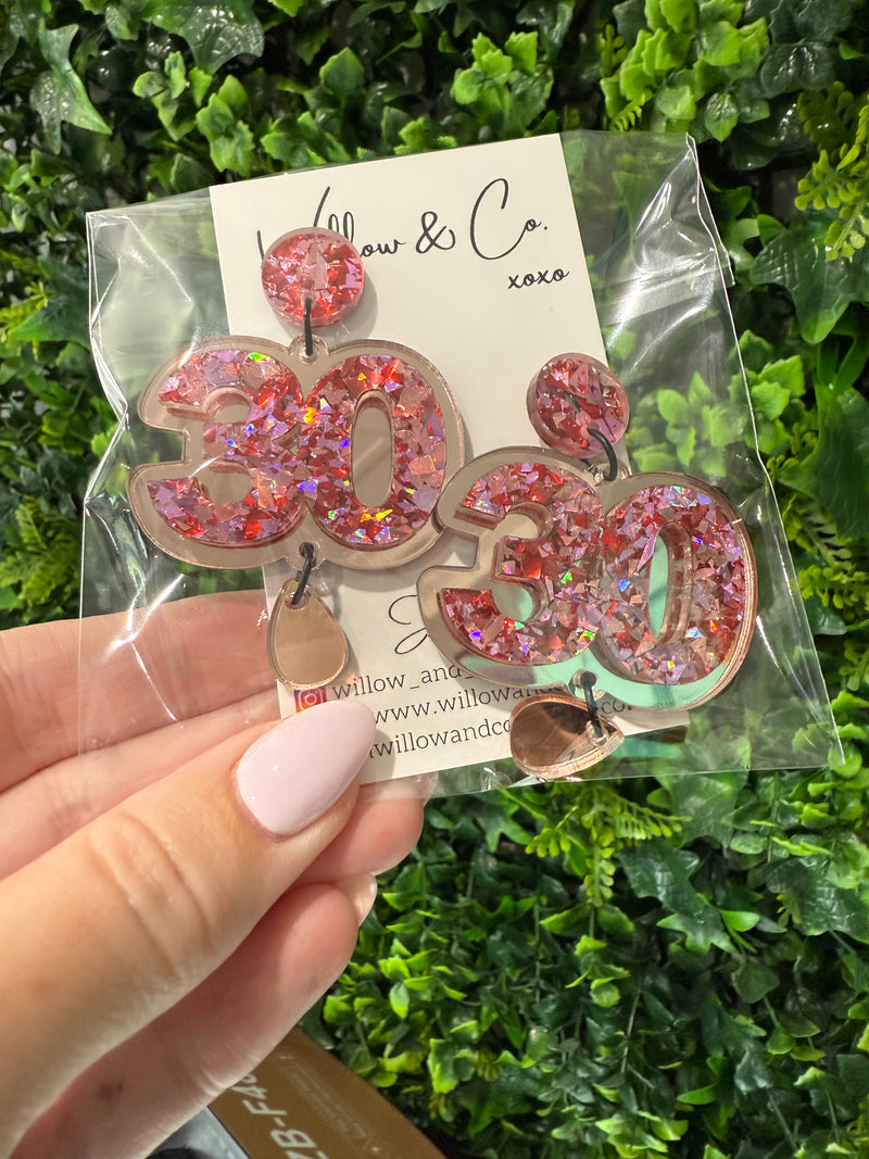 30 XL Birthday Dangles