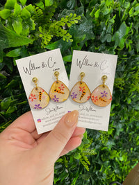 Mini hand-painted Gem Dangle Honey Bloom