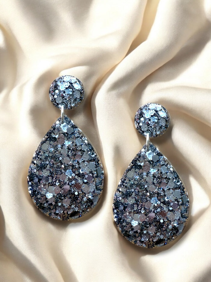 Large Dangle Slate Sparkle