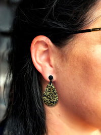 MIDI Luxe Botanica Black & Gold Clay Dangles