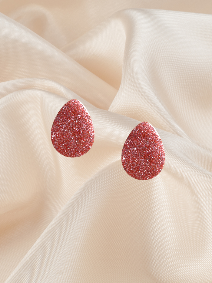 2cm Almond Peachy Pink Stud