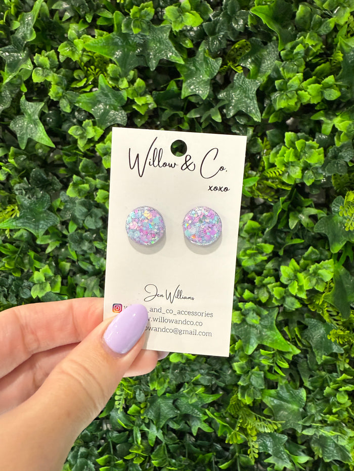1.5cm Stud Crushed Gem