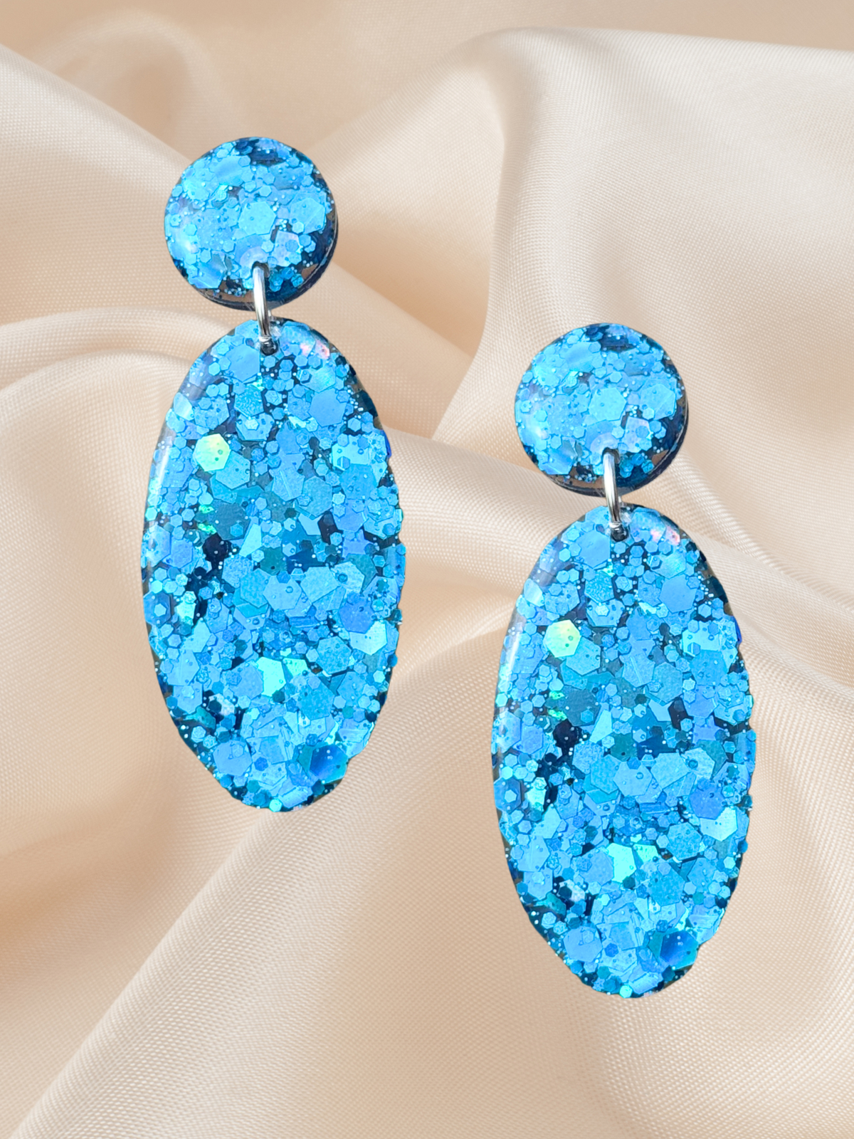 Large Oval Dangle Ocean