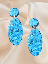 Large Oval Dangle Ocean