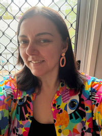 LARGE Organic Hoop Dangle Tutti Fruiti