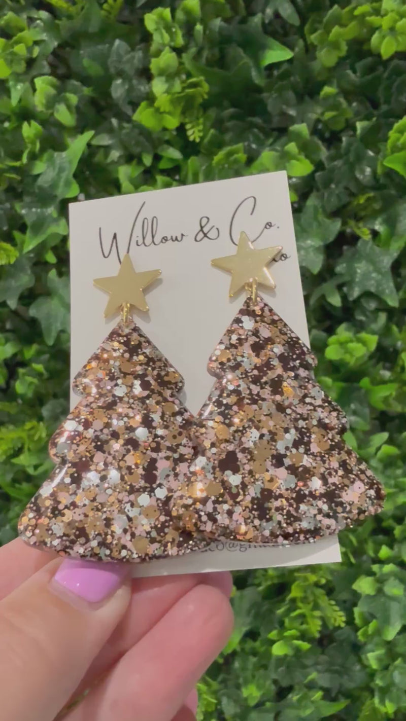 XL Christmas Tree Dangle Frosted Mocha