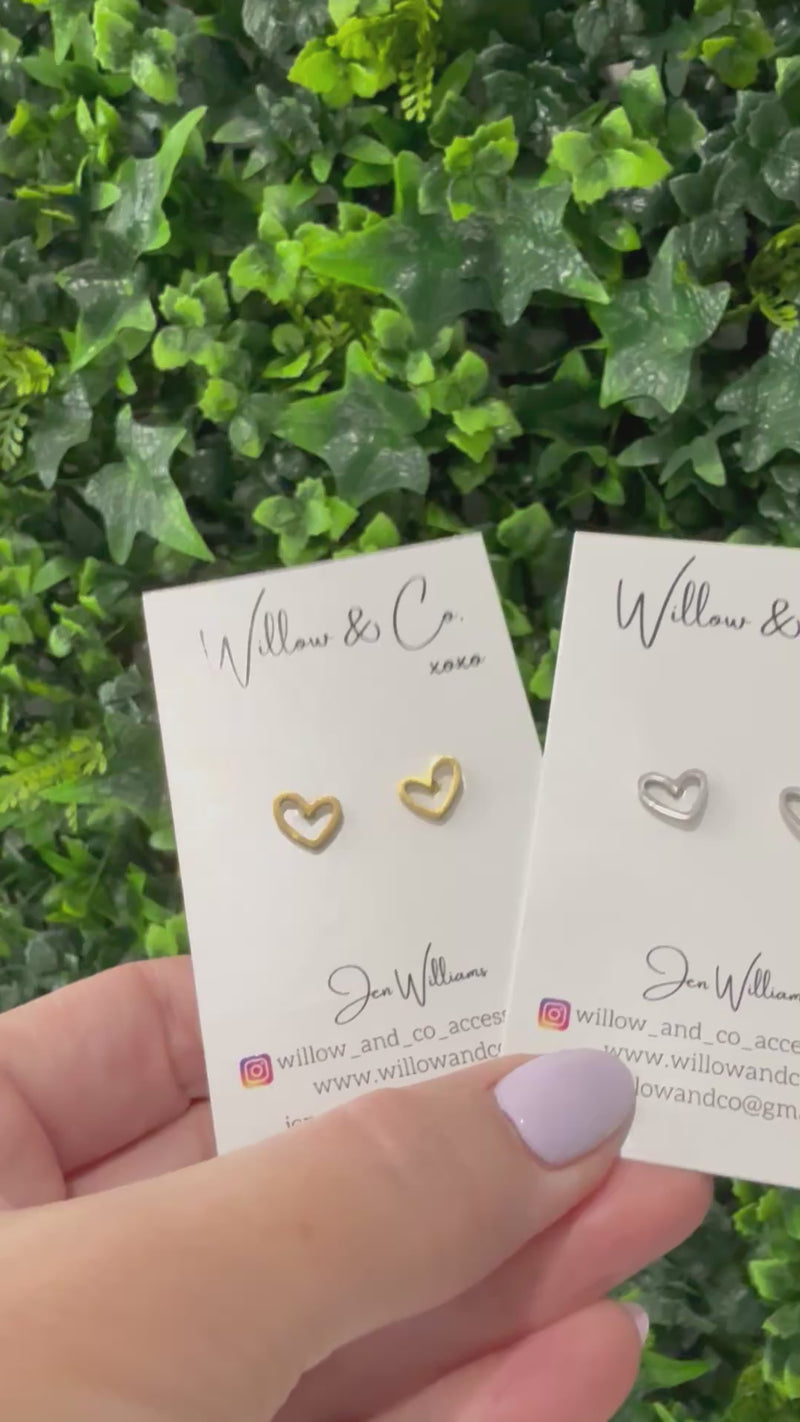 Frame Heart mini Stud Silver