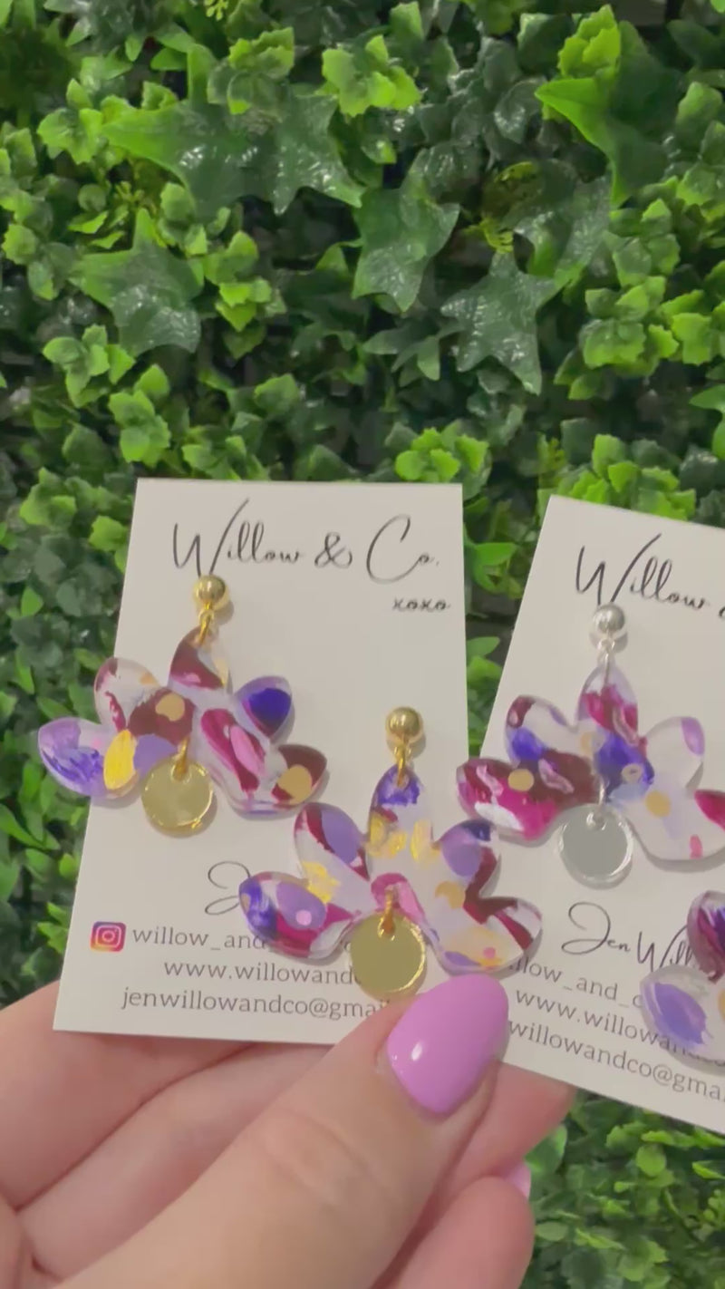 MIDI Floral Hand painted Dangle