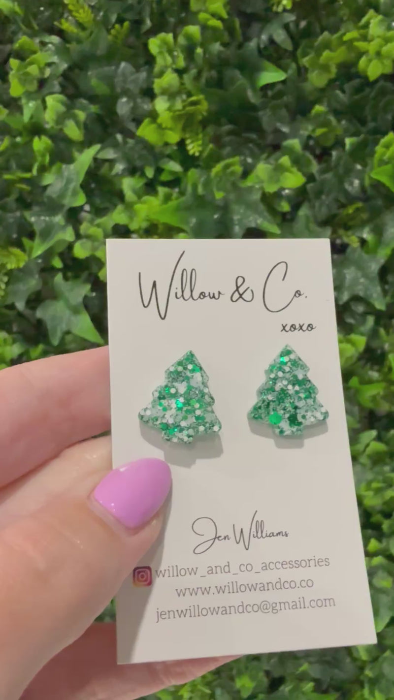 2cm Christmas Tree Stud Artic Pine