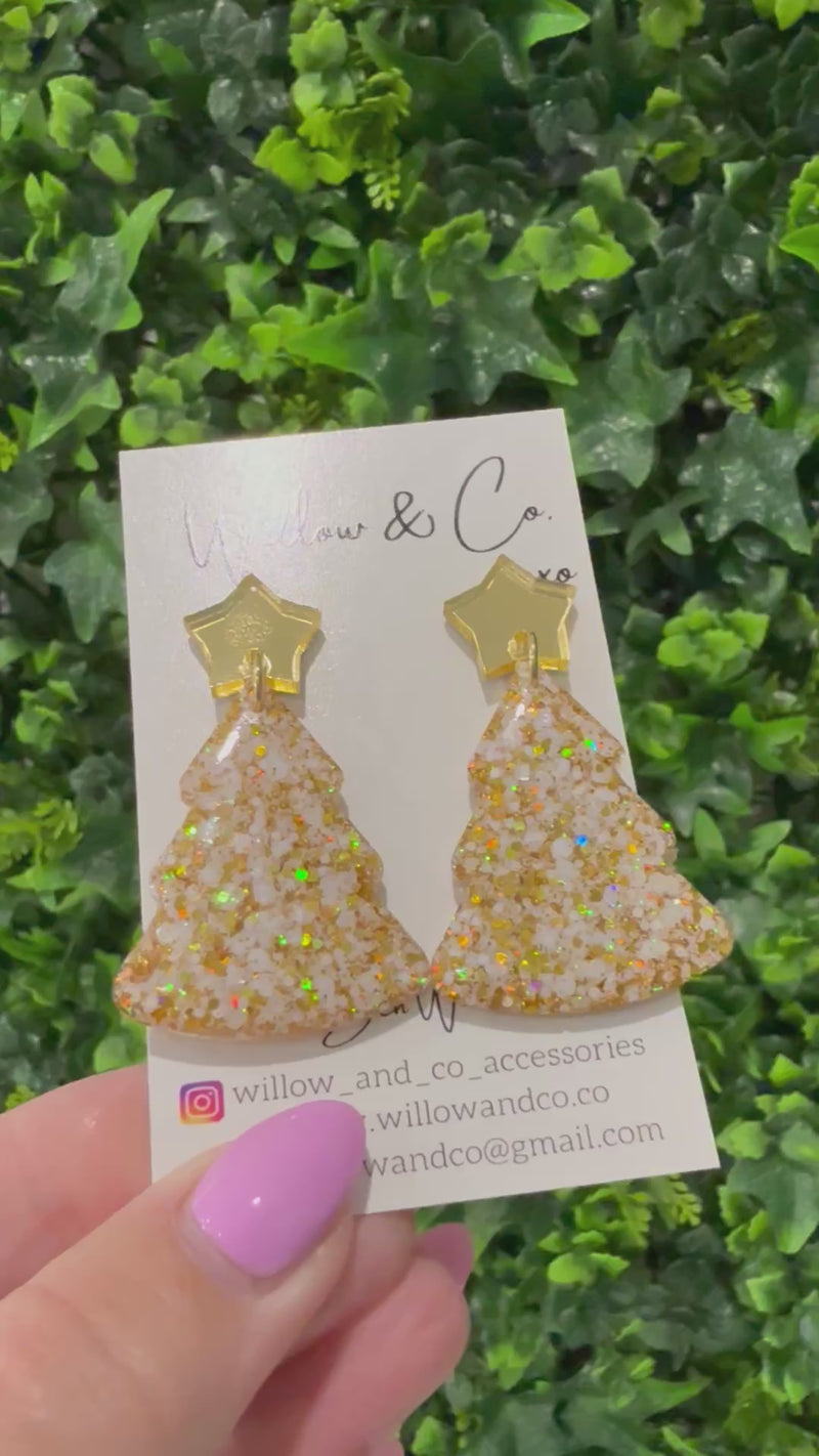 Large Christmas Tree Dangle Golden Meringue