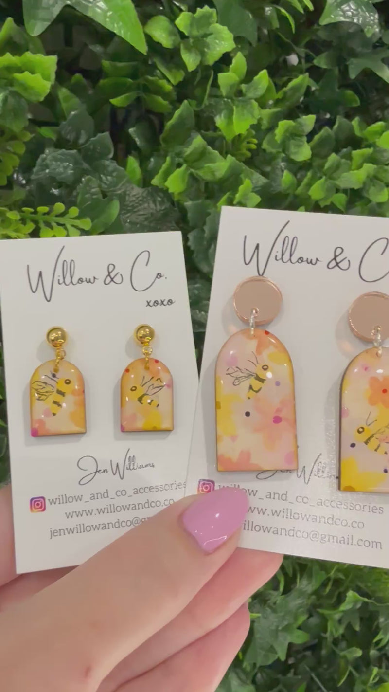 Hand Painted Arch Dangle Honey Bloom