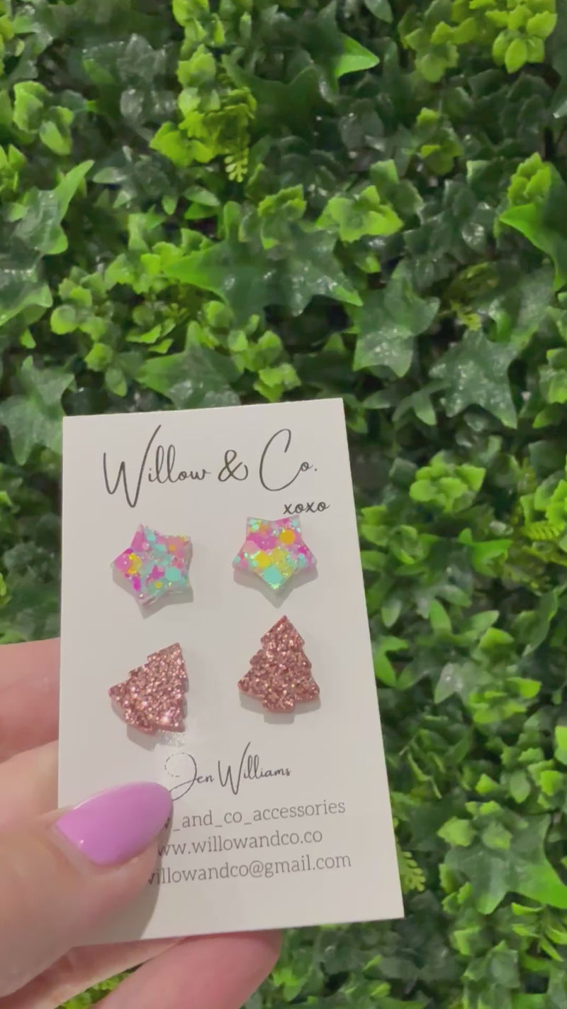 Christmas Duo Stud Pack Merry Pastel