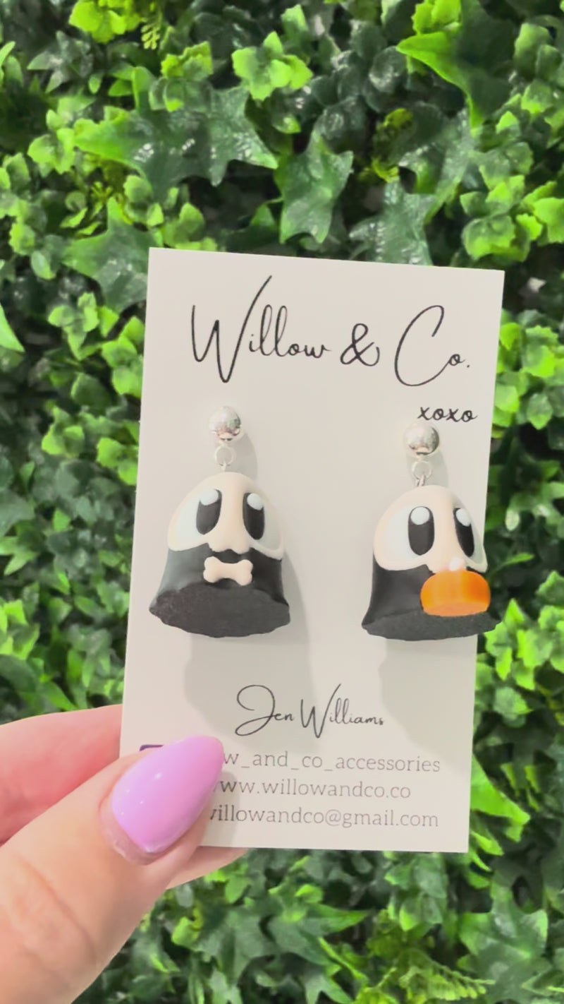 Ghostly Ghouls 3D Printed Dangle Earrings