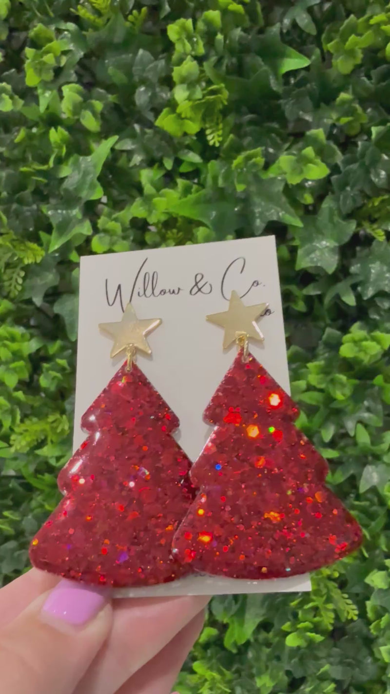 XL Christmas Tree Dangle Ruby