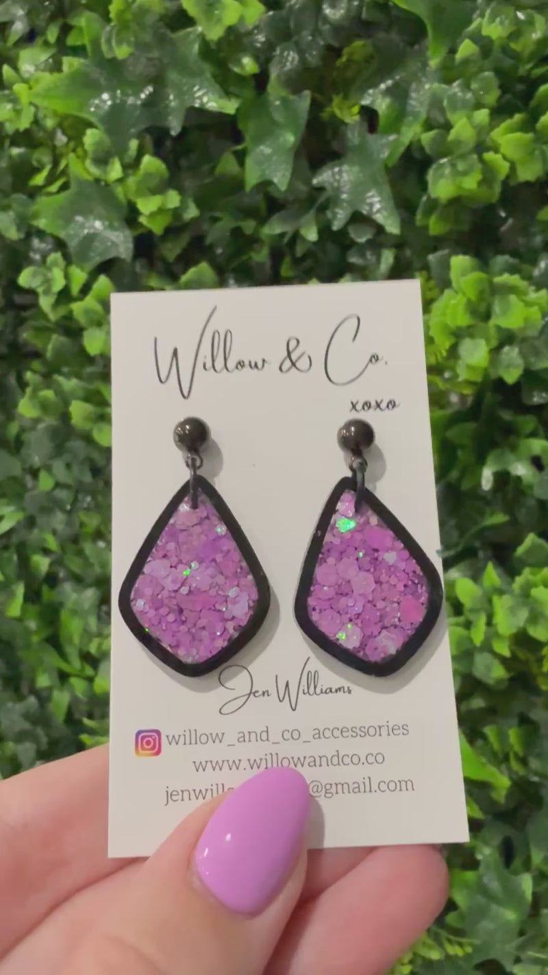 MINI Acrylic Frame Dangle Purple Berry