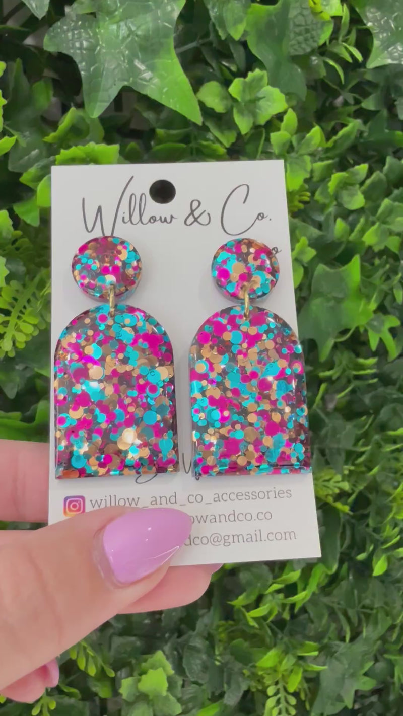 Long Arch Dangle Confetti Glam