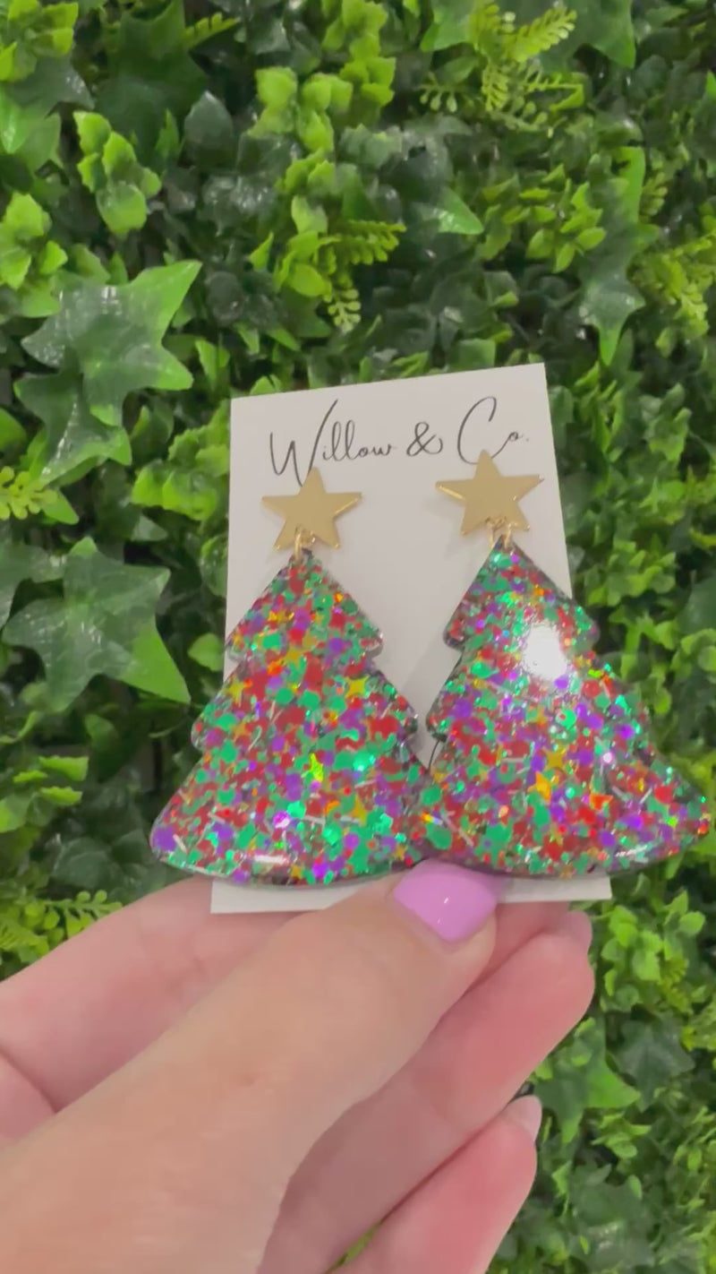 XL Christmas Tree Dangle Celebration Glitter