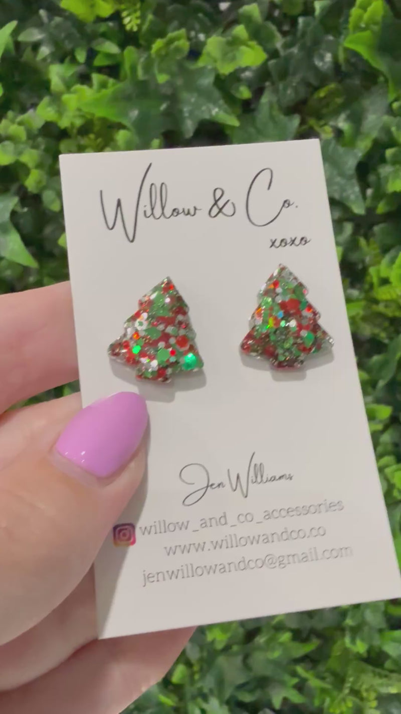 2cm Christmas Tree Studs Traditional Trim