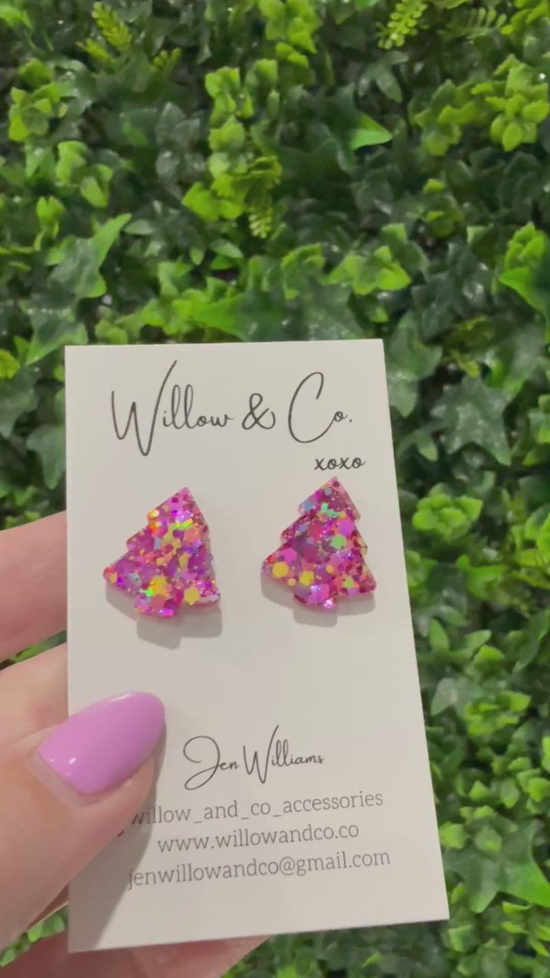 2cm Christmas Tree Stud Jingle Jam