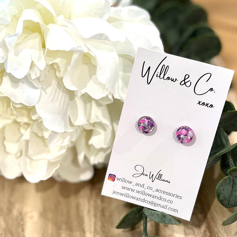 MINI Studs Pink Purple