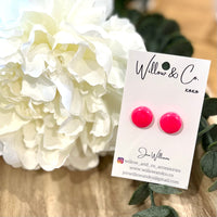 1.5cm Studs Hot Pink Pop